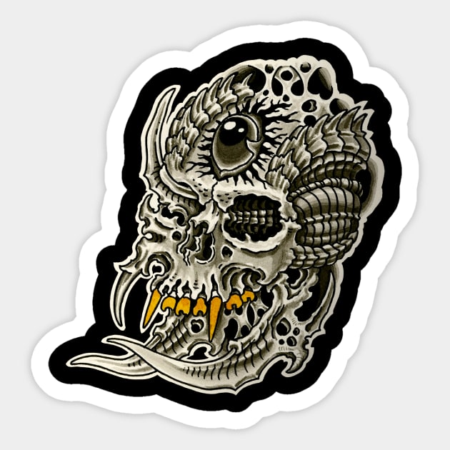 Third Eye Biomech Sticker by JR Tattoos